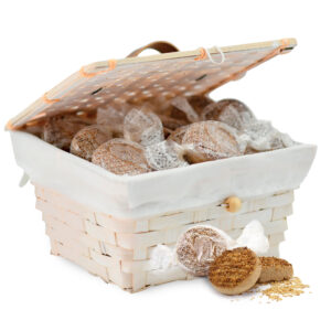 Nº 32- Cesta Bambú con Mantecados Caseros 1.000 g